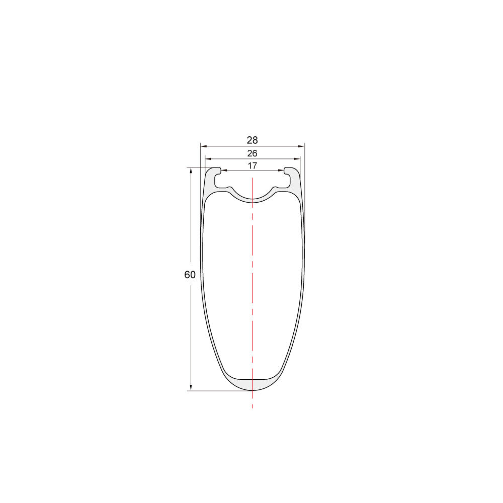 NXT60CX 700C" 60mm korkea vannejarru Clincher tubeless.