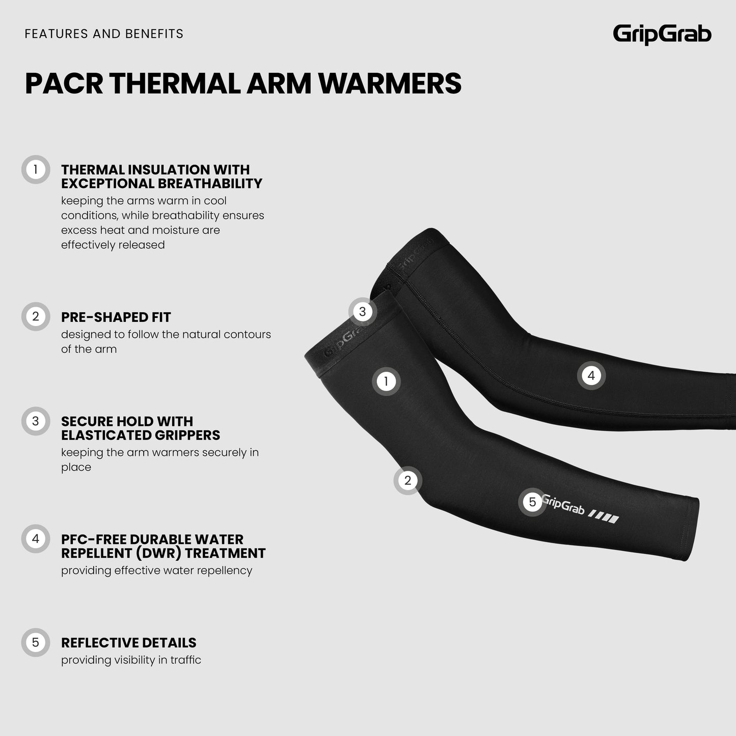 GripGrab PACR Thermal Arm Warmers - lämpimät irtohihat