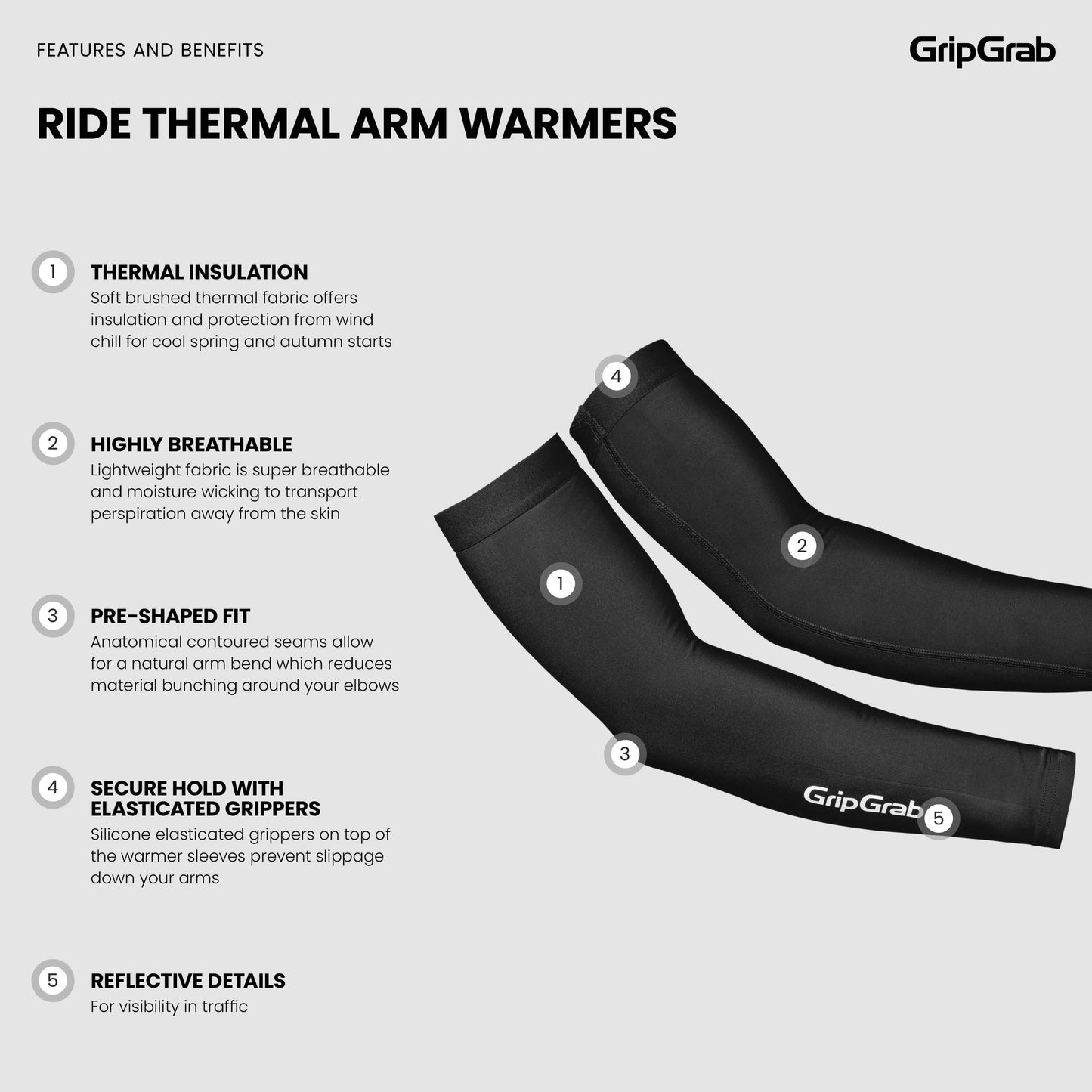 GripGrab RIDE Thermal Arm Warmers - irtohihat