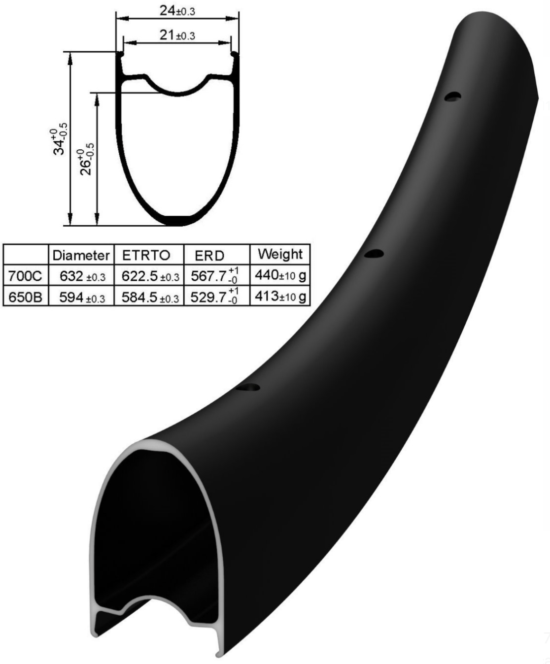 WP. Road Disc Brake H34-W24 Alu Rim