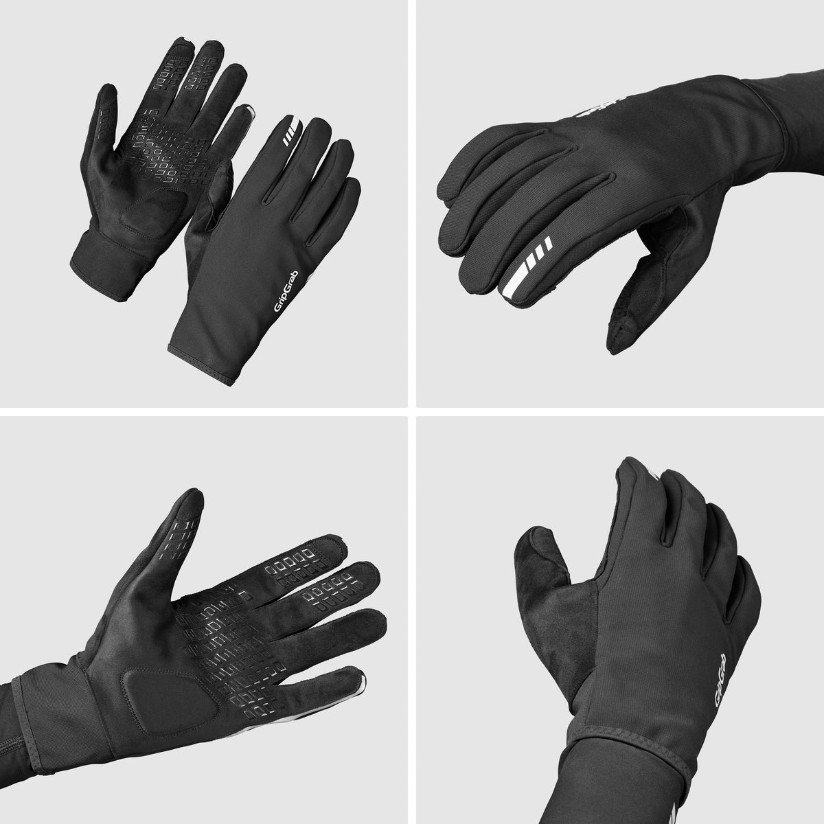 GripGrab PACR Windproof Spring-Autumn Gloves - mustat kolean kelin hanskat