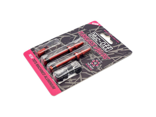 MUC-OFF slanglösa ventilsats V. 2.0 60 mm - rött slanglösa ventilpar