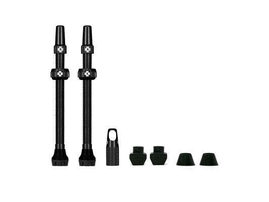 MUC-OFF Tubeless Valve Kit V. 2.0 80 mm - musta tubeless-venttiilipari