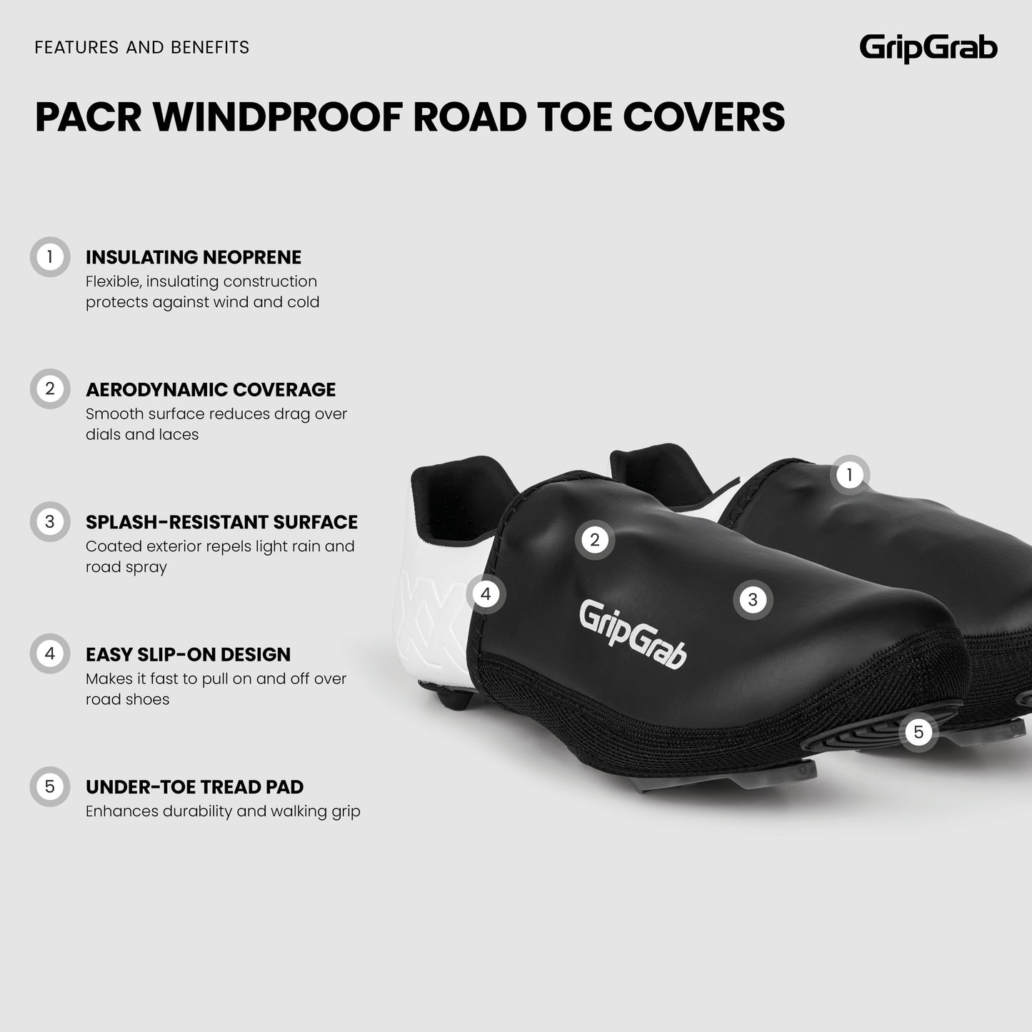 GripGrab PACR Windproof Road Toe Covers - varvassuoja