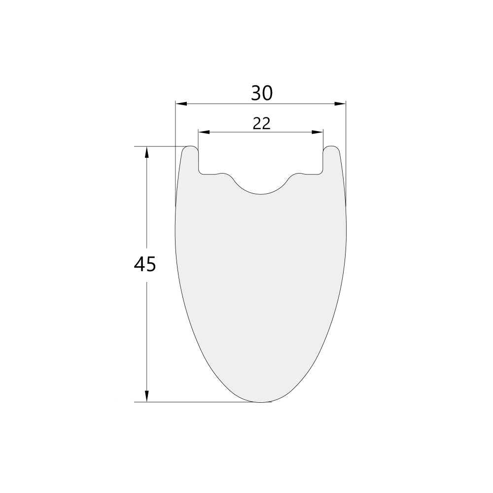 NXT45GR 700C" 45mm korkea hiilikuitukehä