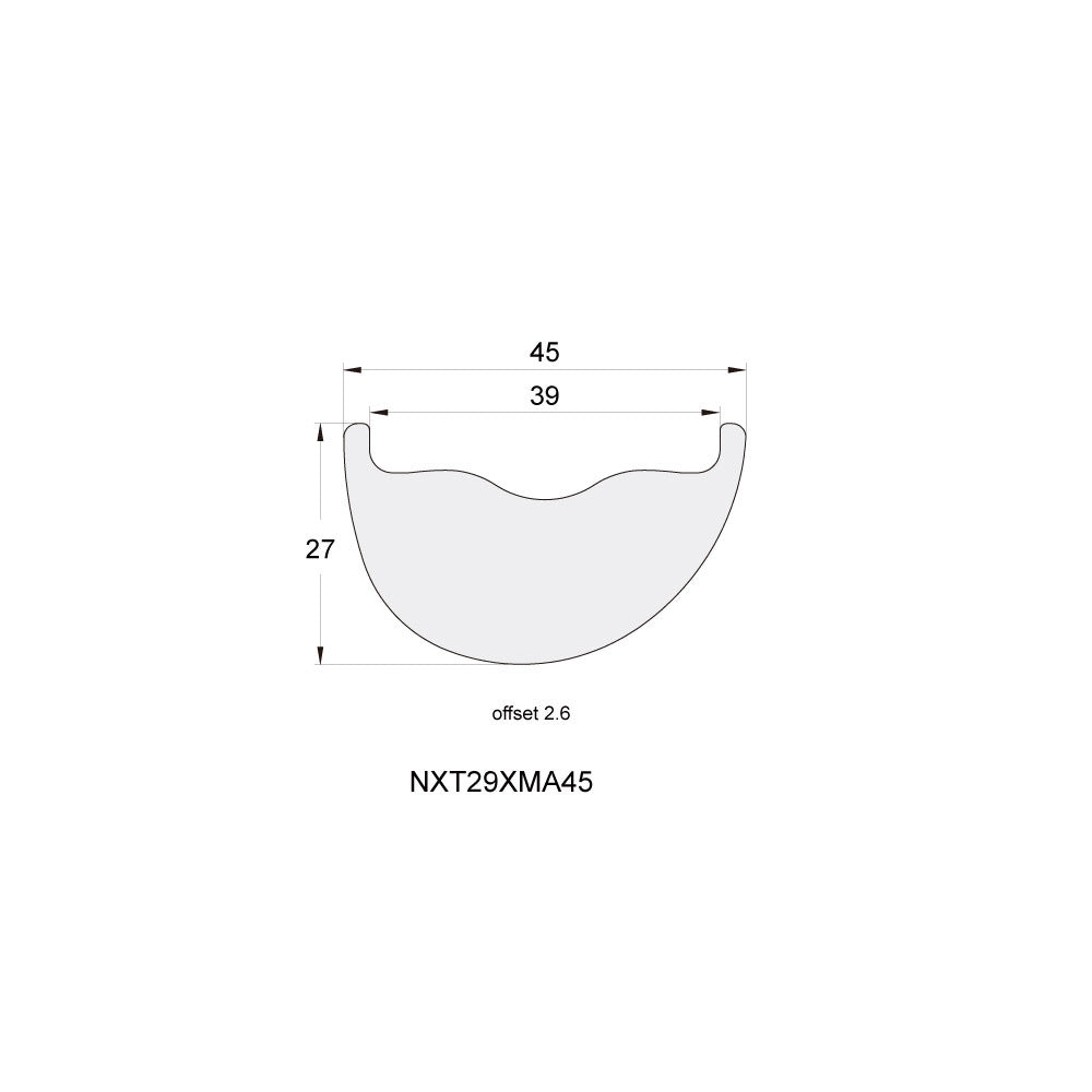 NXT29XMA45 29" 45mm 32H hiilikuitukehä