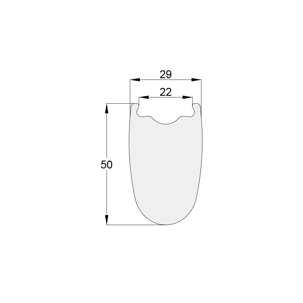 NXT50GX Premium 700C" 50mm korkea Gravel hiilikuitukehä tubeless