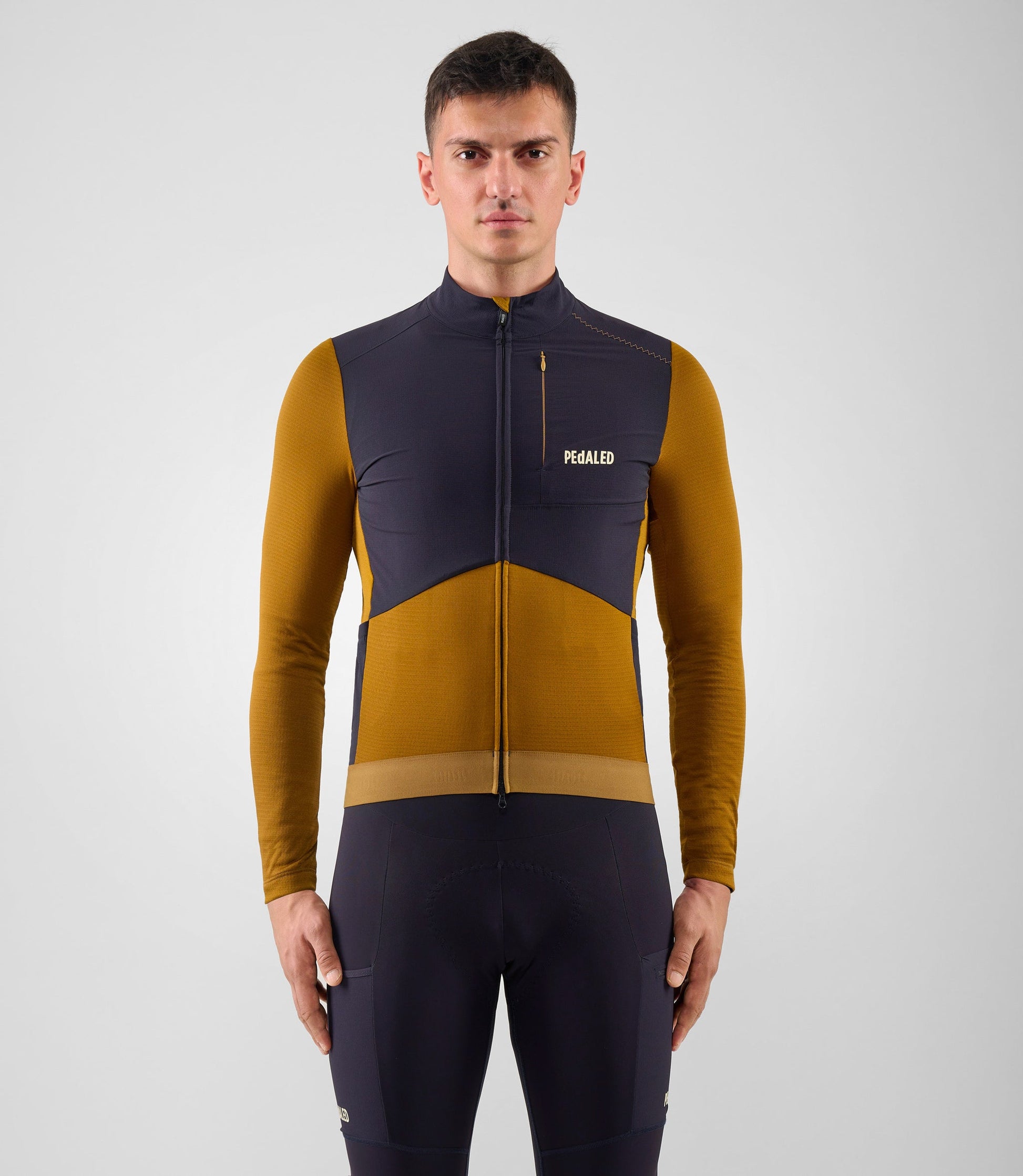 PEdALED Odyssey Windblock Merino Jersey Mustard