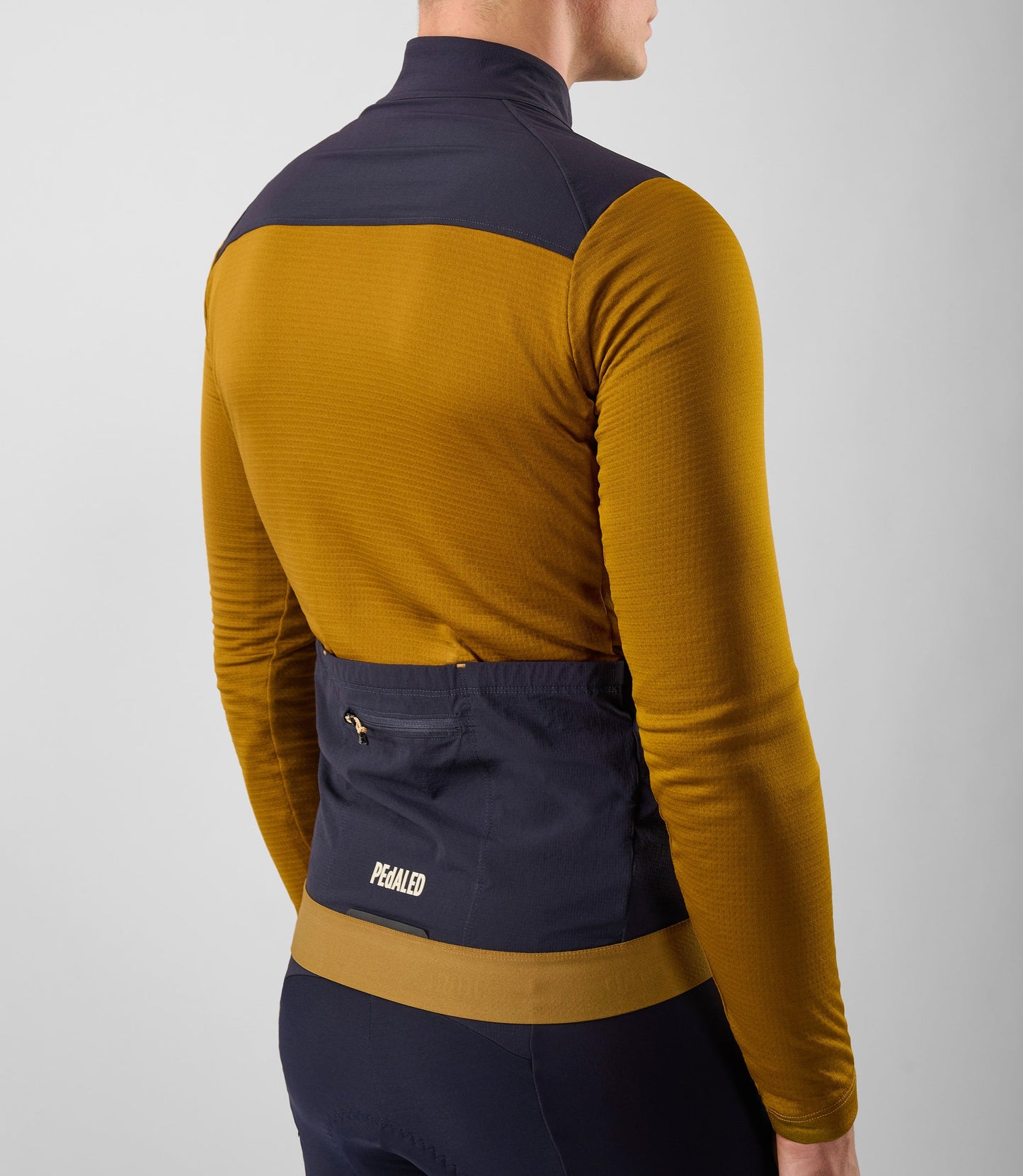 PEdALED Odyssey Windblock Merino Jersey Mustard - merinosekoite pyöräilypaita
