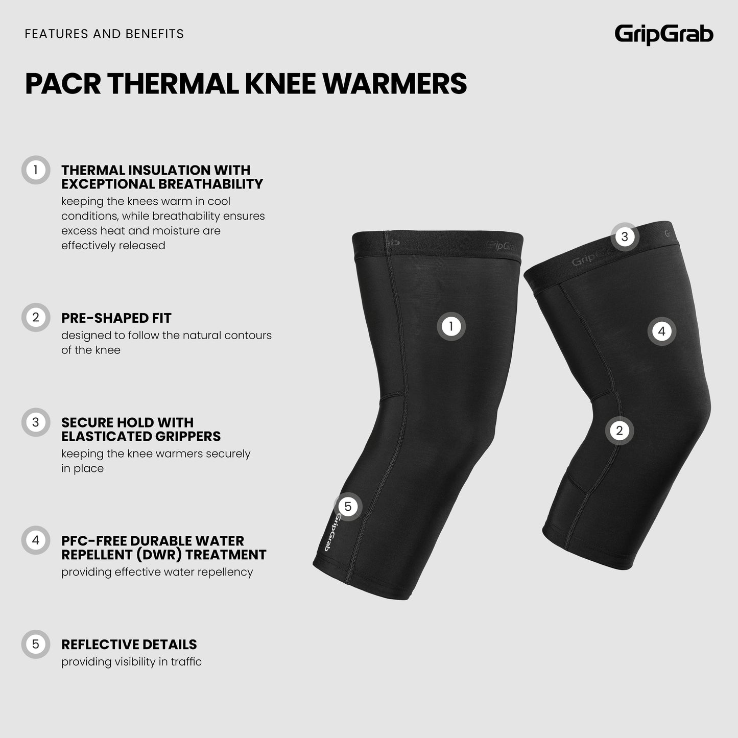GripGrab PACR Thermal Knee Warmers - polvenlämmittimet