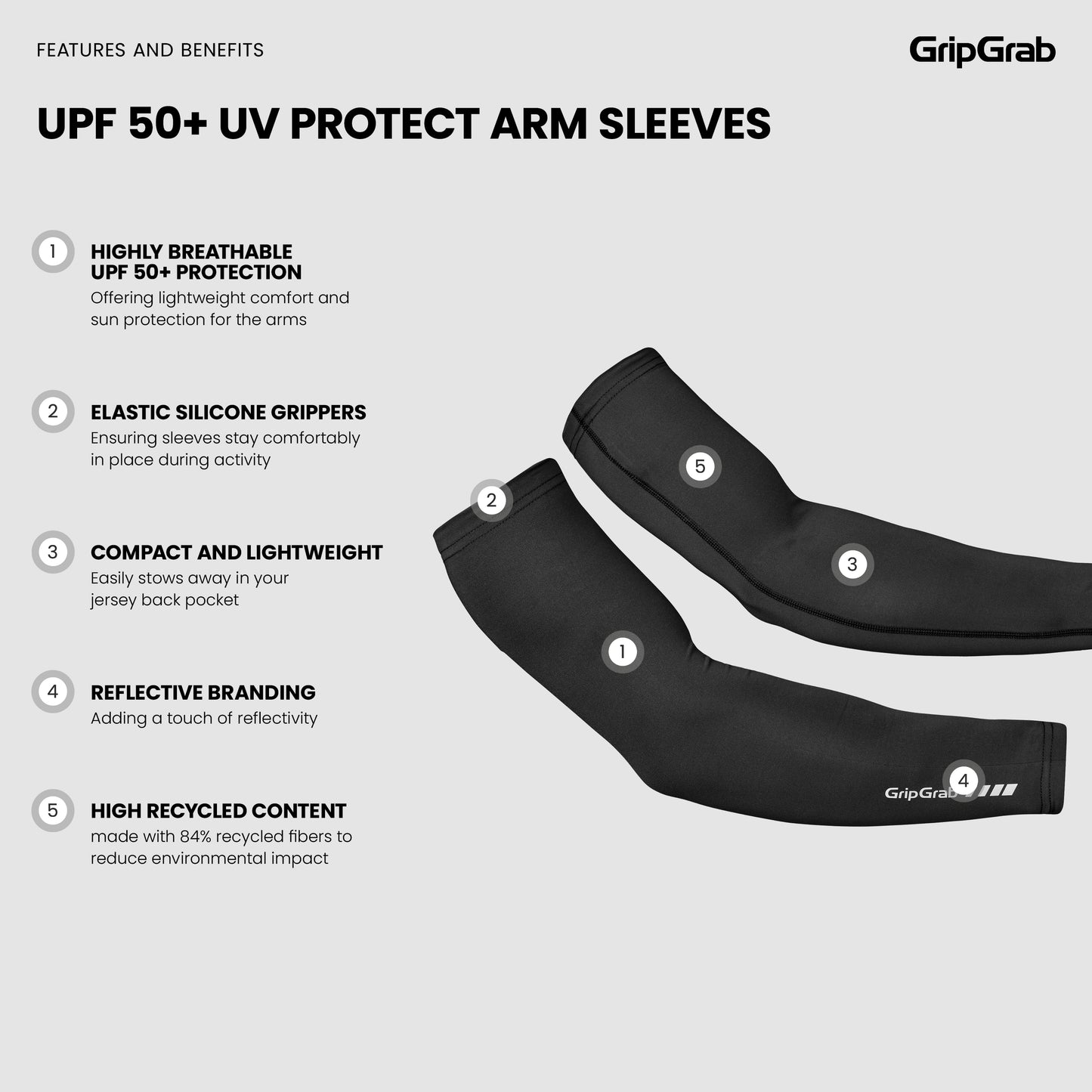 GripGrab UPF 50+ UV Protect Arm Sleeves -