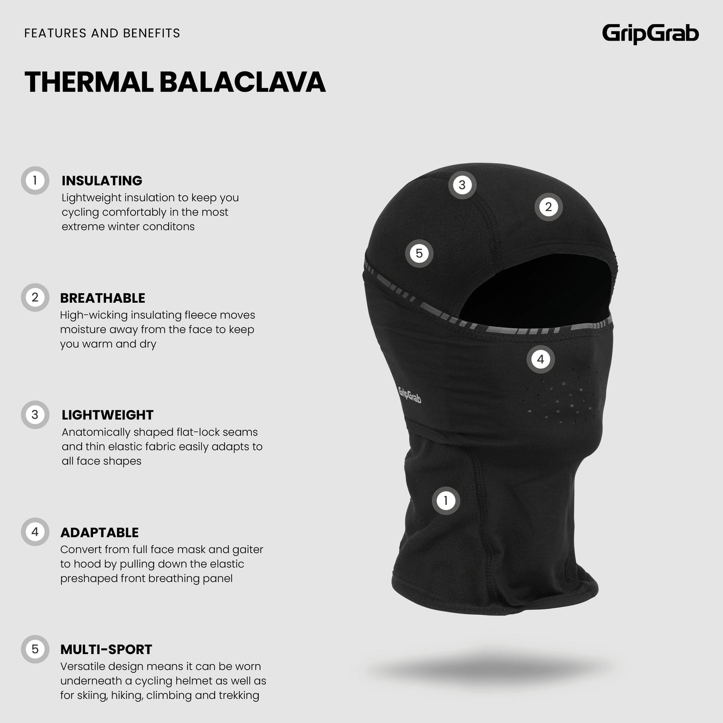 GripGrab Thermal Winter Balaclava - kypäränalushuppu