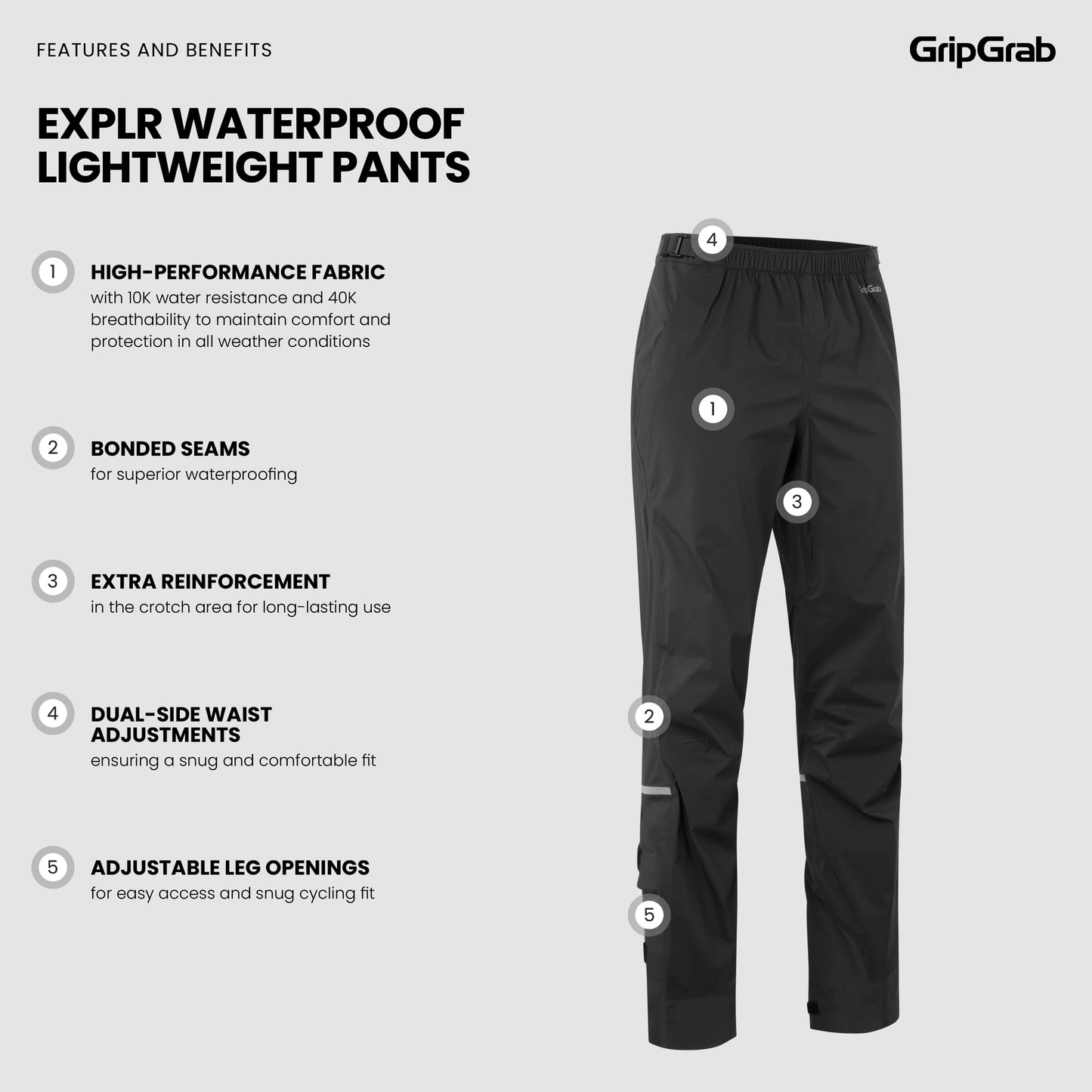 GripGrab EXPLR Waterproof Lightweight Pants - sadehousut