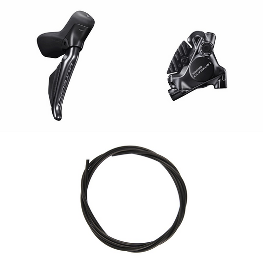 SHIMANO ULTEGRA Hydraulinen levyjarrusarja BRR8170KTSTR8170 Oikea / taka Hartsia siivekkeellä Ilman sovitinta, takakiinnityksen paksuudelle 25 mm 1700 (musta)