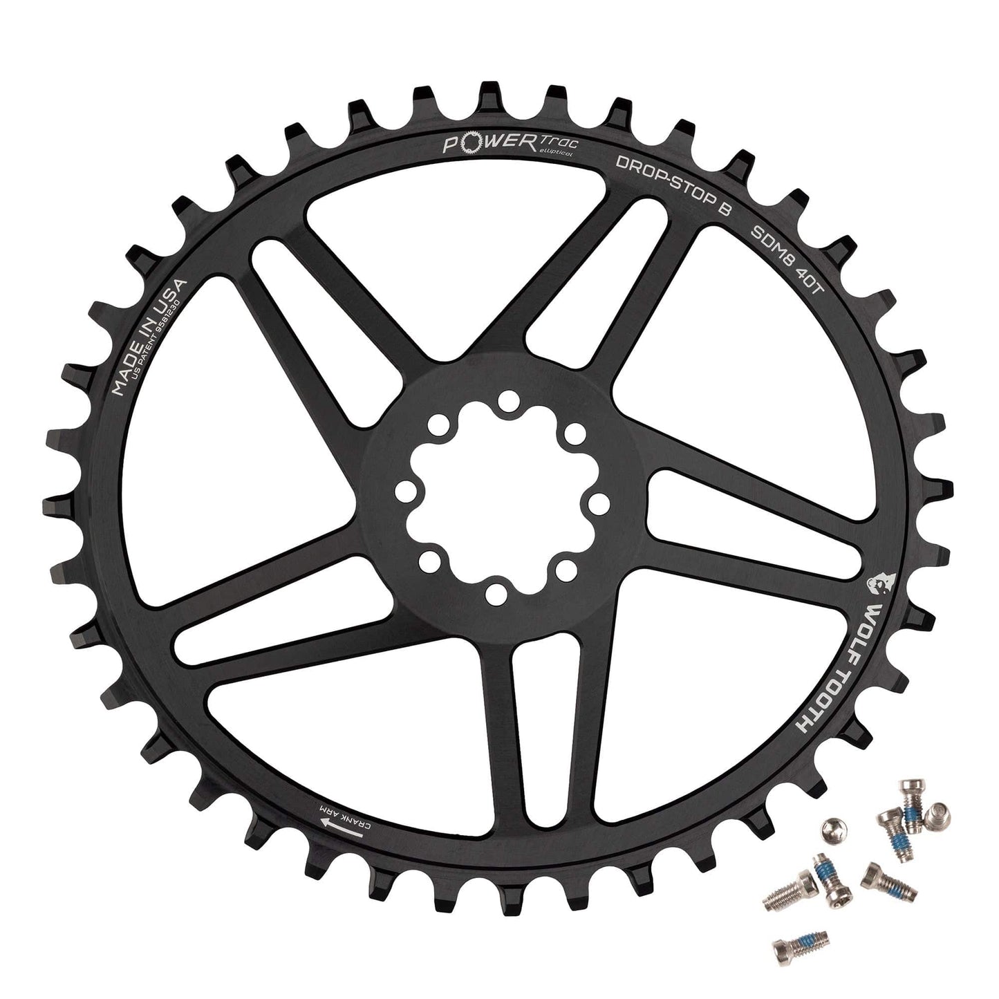 Wolf Tooth oval direct mount chainring for Sram 8-bolt gravel / road - ovaali eturatas