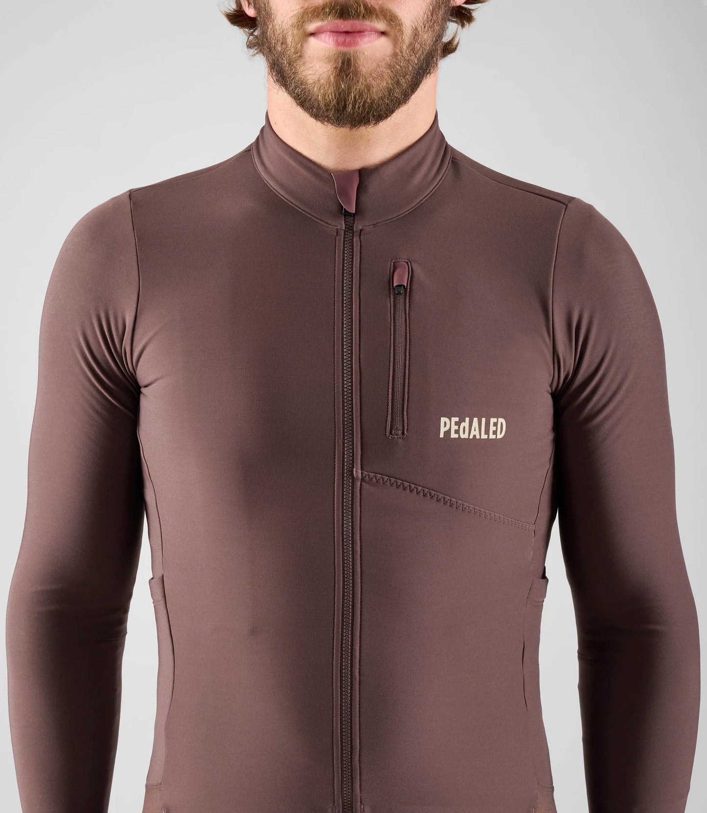 PEdALED ODYSSEY Long Sleeve Jersey Brown - pitkähihainen pyöräilypaita